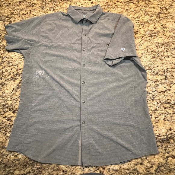 Kuhl Optimizr Mens XL X-Large Short Sleeve Button Up Shirt Tapered Fit - Picture 2 of 7